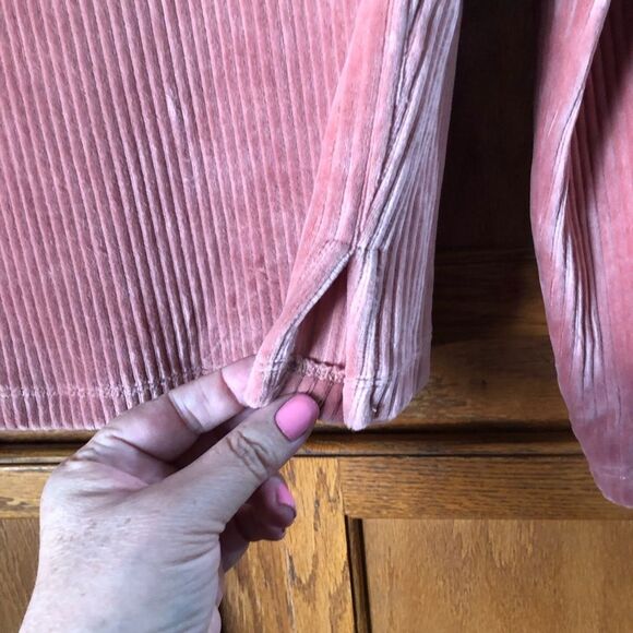 HAVEN Well Within Pink Ribbed Organic Cotton Blend Mock Neck Sweater - S - Picture 6 of 13